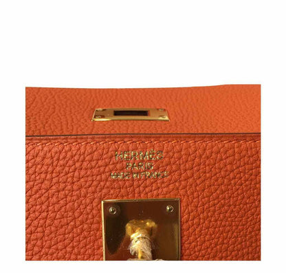 Hermes Kelly 35 Orange Togo Leather Gold Hardware