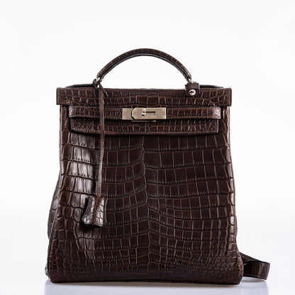 Hermes Kelly Ado 27 Matte Havane Nilo Crocodile