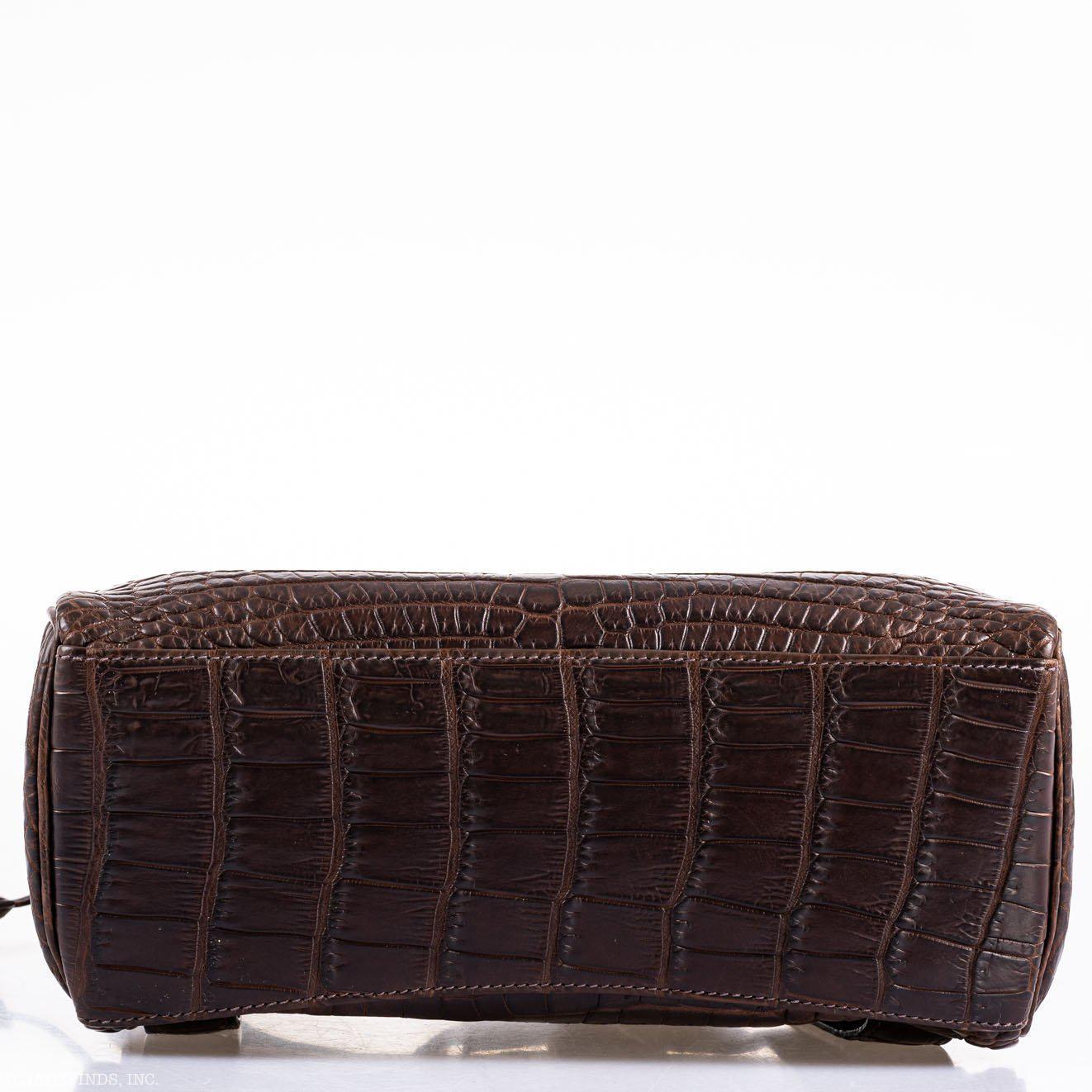 Hermes Kelly Ado 27 Matte Havane Nilo Crocodile