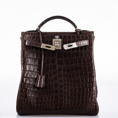 Hermes Kelly Ado 27 Matte Havane Nilo Crocodile