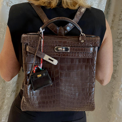 Hermes Kelly Ado 27 Matte Havane Nilo Crocodile