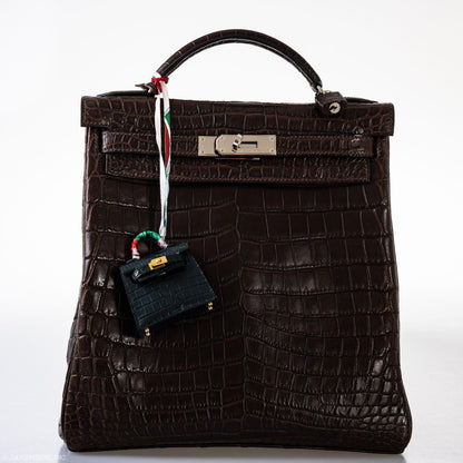 Hermes Kelly Ado 27 Matte Havane Nilo Crocodile