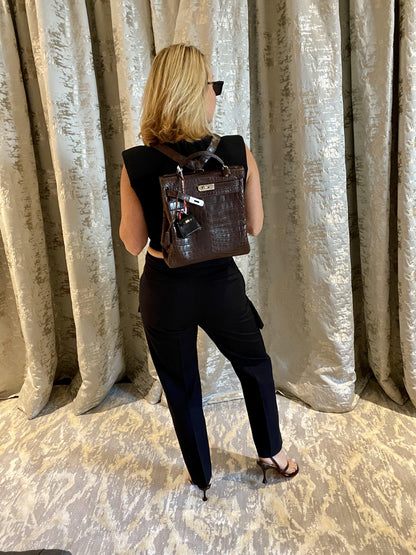Hermes Kelly Ado 27 Matte Havane Nilo Crocodile