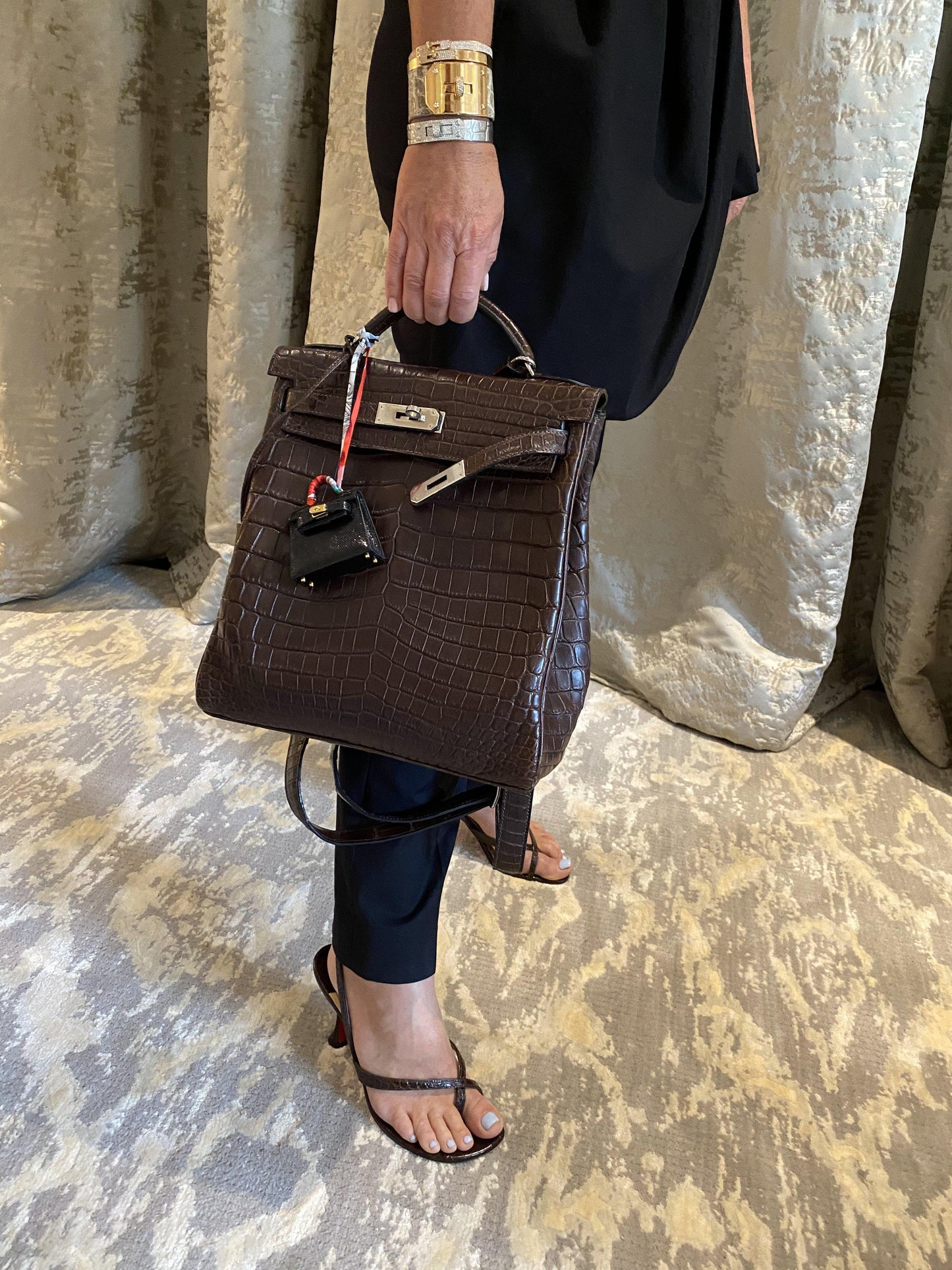Hermes Kelly Ado 27 Matte Havane Nilo Crocodile