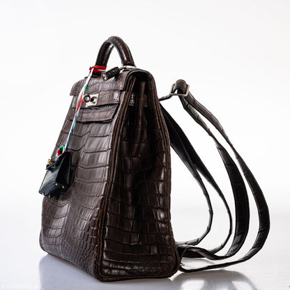 Hermes Kelly Ado 27 Matte Havane Nilo Crocodile