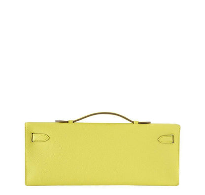 Hermès Kelly Cut Clutch Lime PHW