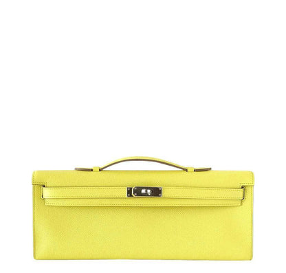 Hermès Kelly Cut Clutch Lime PHW