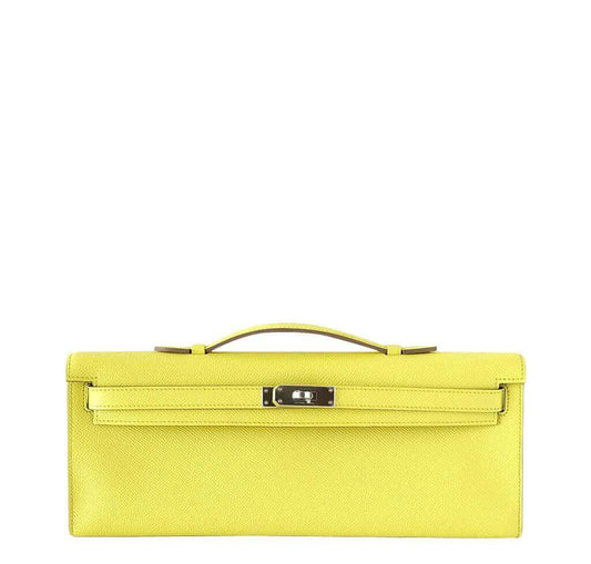 Hermès Kelly Cut Clutch Lime PHW