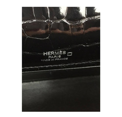 Hermès Kelly Mini Pochette Black Crocodile Bag PHW