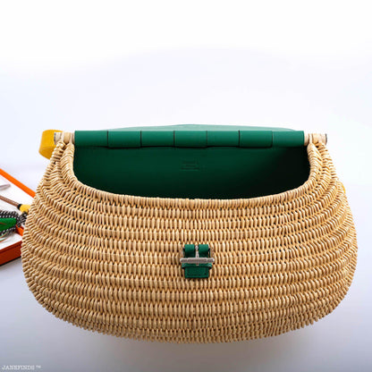 Hermes Wicker Fish Basket Crossbody