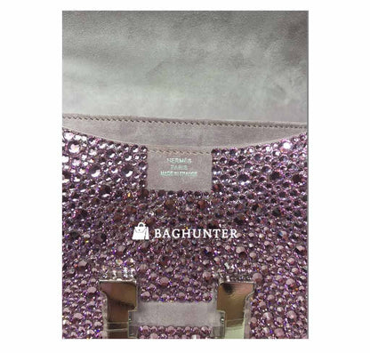 Hermes Constance Mini 18 Lilas Swarovski Crystal Suede Palladium Hardware
