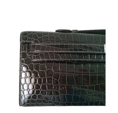 Hermès Kelly Cut Crocodile Graphite Bag