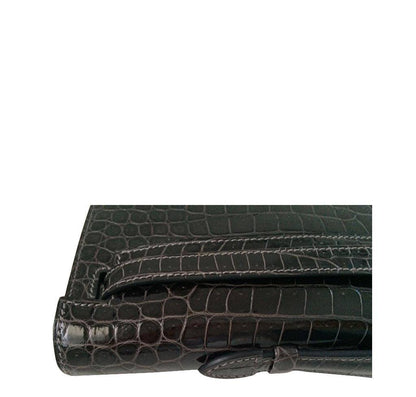 Hermès Kelly Cut Crocodile Graphite Bag