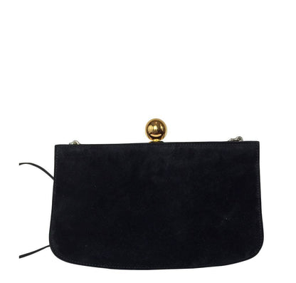 Hermes Sac A Malice Seal Black Suede Swarovski Crystal Gold Plated Closure