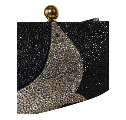 Hermes Sac A Malice Seal Black Suede Swarovski Crystal Gold Plated Closure