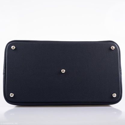 Hermes Bolide 40 Shark Indigo Blue Togo Bag Palladium Hardware