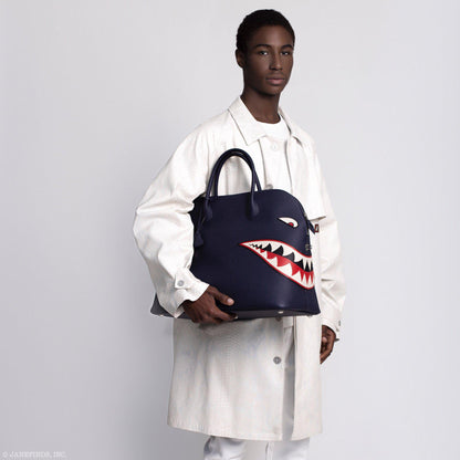 Hermes Bolide 40 Shark Indigo Blue Togo Bag Palladium Hardware