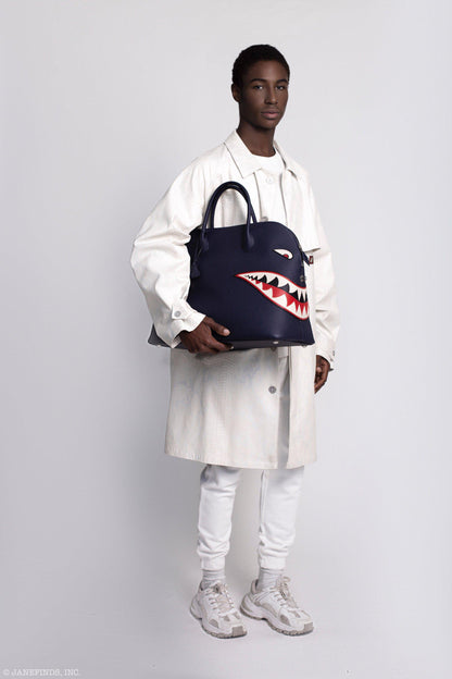 Hermes Bolide 40 Shark Indigo Blue Togo Bag Palladium Hardware