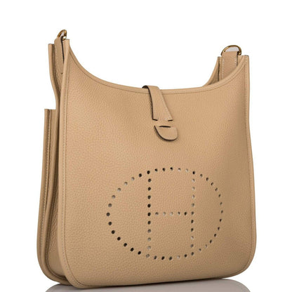 Hermes Evelyne III PM Trench Clemence Leather Gold Hardware
