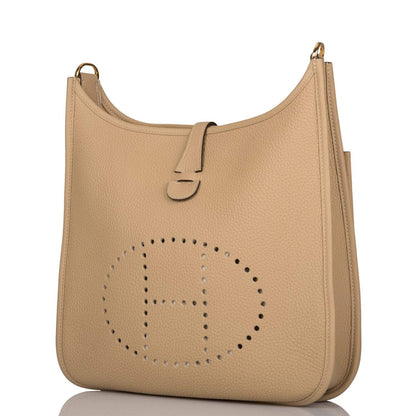 Hermes Evelyne III PM Trench Clemence Leather Gold Hardware