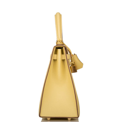 Hermes Kelly 25 Sellier Jaune Poussin
