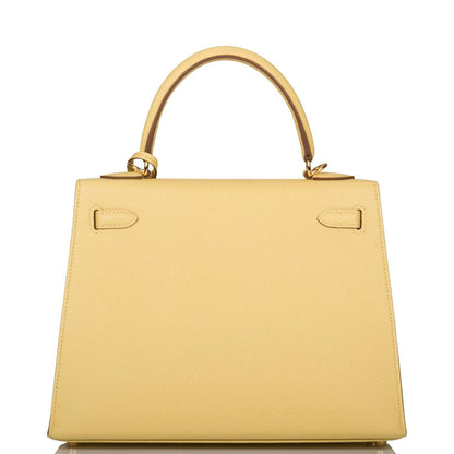 Hermes Kelly 25 Sellier Jaune Poussin
