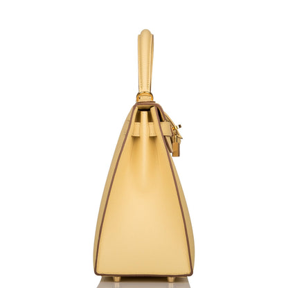 Hermes Kelly 28 Sellier Jaune Poussin
