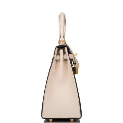 Hermes Kelly 25 Bi-Color Black Craie