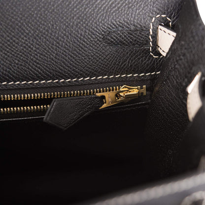 Hermes Kelly 25 Bi-Color Black Craie