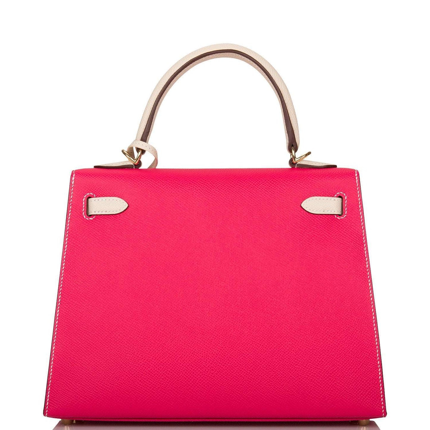Hermes Kelly 25 Bi-Color Rose Extreme Craie