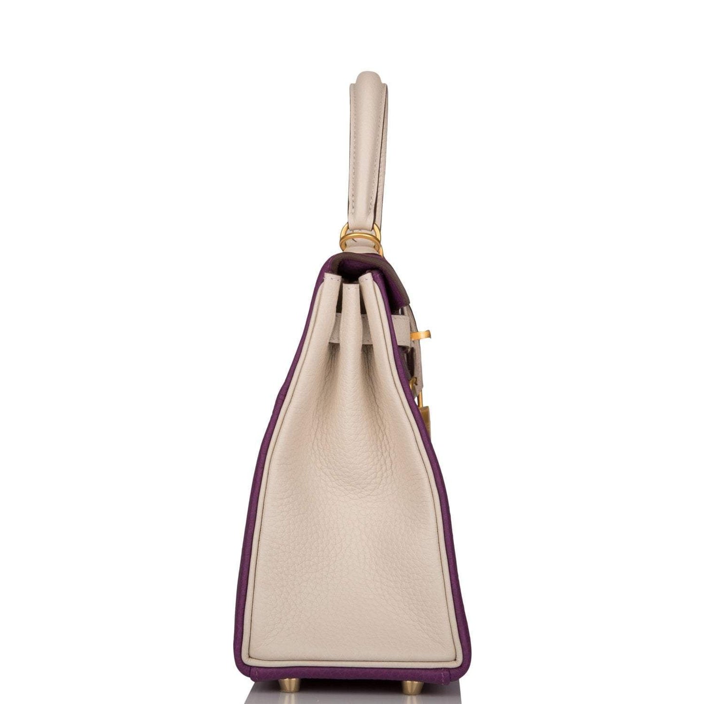Hermes Kelly 25 Bi-Color Rose Azalee Craie