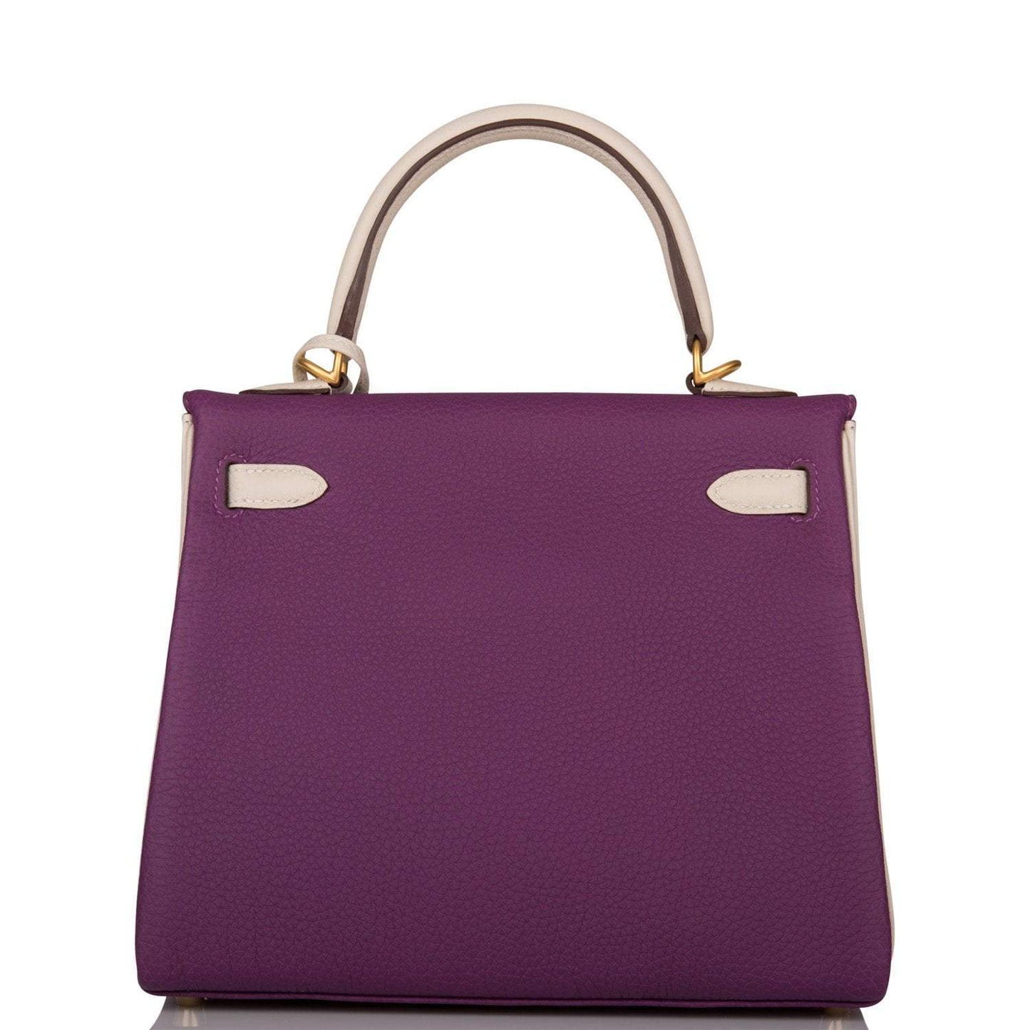 Hermes Kelly 25 Bi-Color Rose Azalee Craie