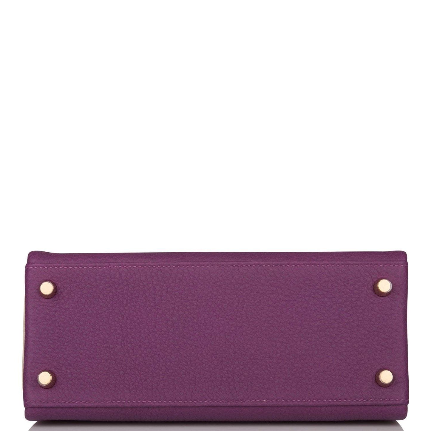 Hermes Kelly 25 Bi-Color Rose Azalee Craie
