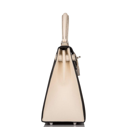Hermes Kelly 28 Bi-Color Black Craie