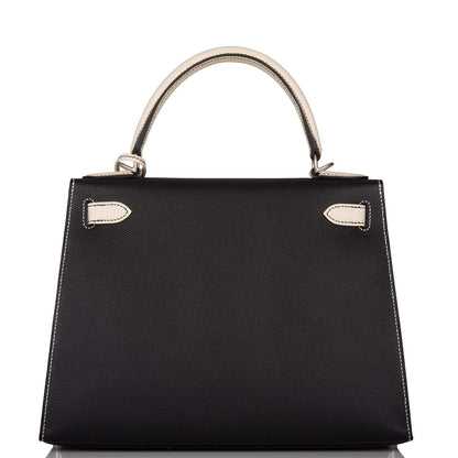 Hermes Kelly 28 Bi-Color Black Craie