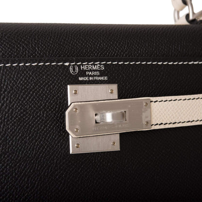 Hermes Kelly 28 Bi-Color Black Craie