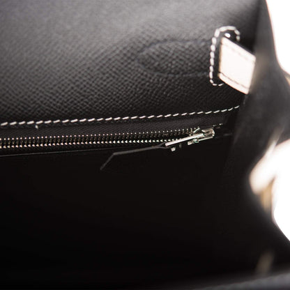 Hermes Kelly 28 Bi-Color Black Craie