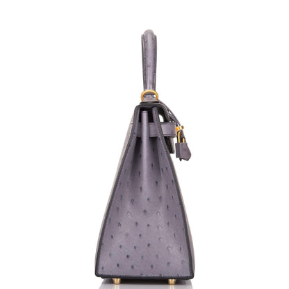 Hermes Kelly 28 Bi-Color Gris Agate Gris Perle Ostrich