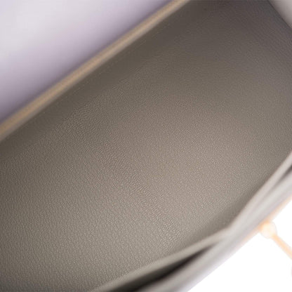 Hermes Kelly 28 Bi-Color Gris Agate Gris Perle Ostrich
