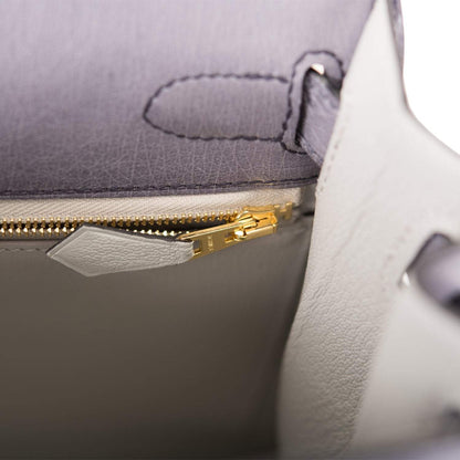 Hermes Kelly 28 Bi-Color Gris Agate Gris Perle Ostrich