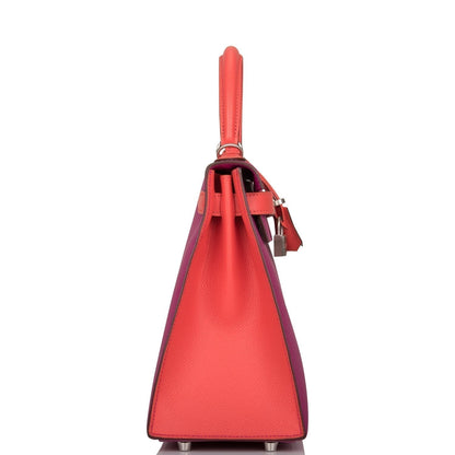 Hermes Kelly 28 Bi-Color Rose Pourpre Rose Jaipur