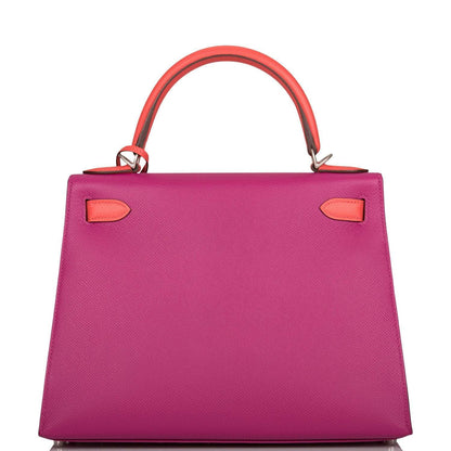 Hermes Kelly 28 Bi-Color Rose Pourpre Rose Jaipur