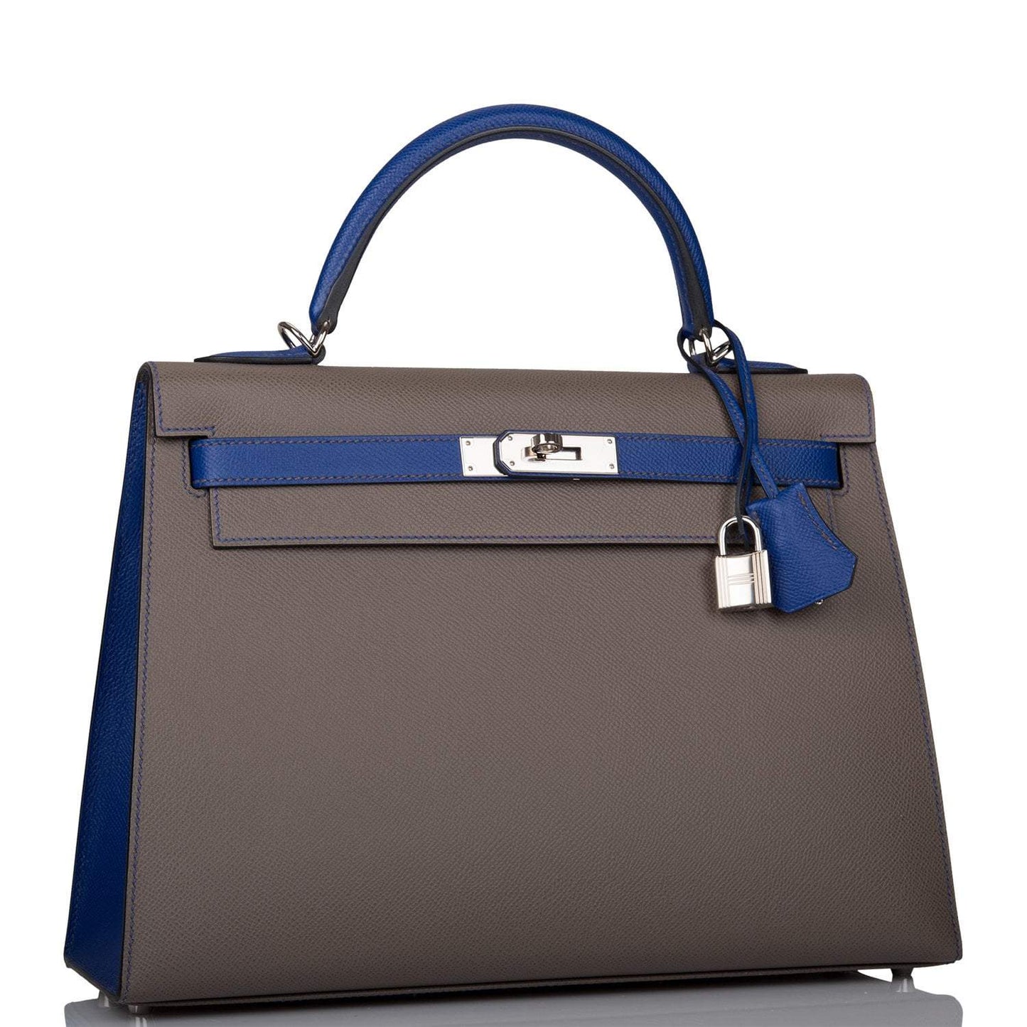 Hermes Kelly 32 Bi-Color Etain Bleu Electric