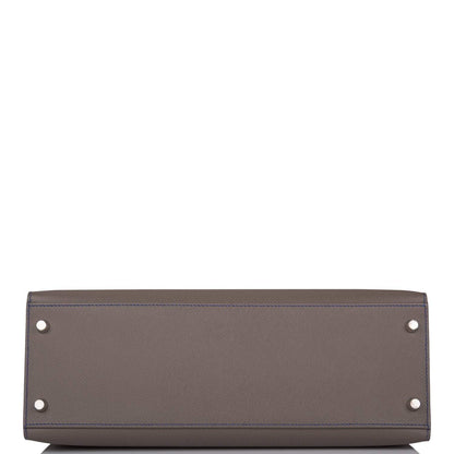 Hermes Kelly 32 Bi-Color Etain Bleu Electric