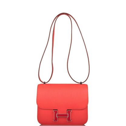 Hermes Mini Constance 18 Rose Texas Epsom