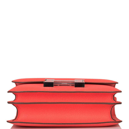 Hermes Mini Constance 18 Rose Texas Epsom