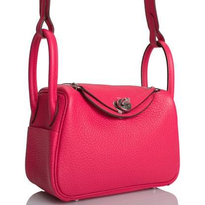 Hermes Mini Lindy Rose Extreme Clemence