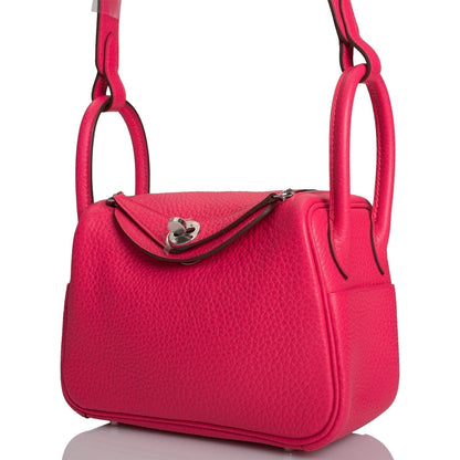 Hermes Mini Lindy Rose Extreme Clemence