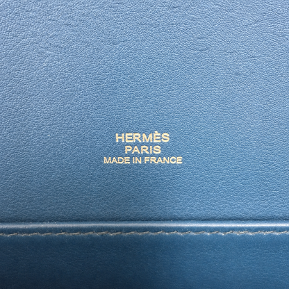 Hermes Constance Elan Bleu de Galice Swift Leather Swarovski Crystal Palladium Hardware