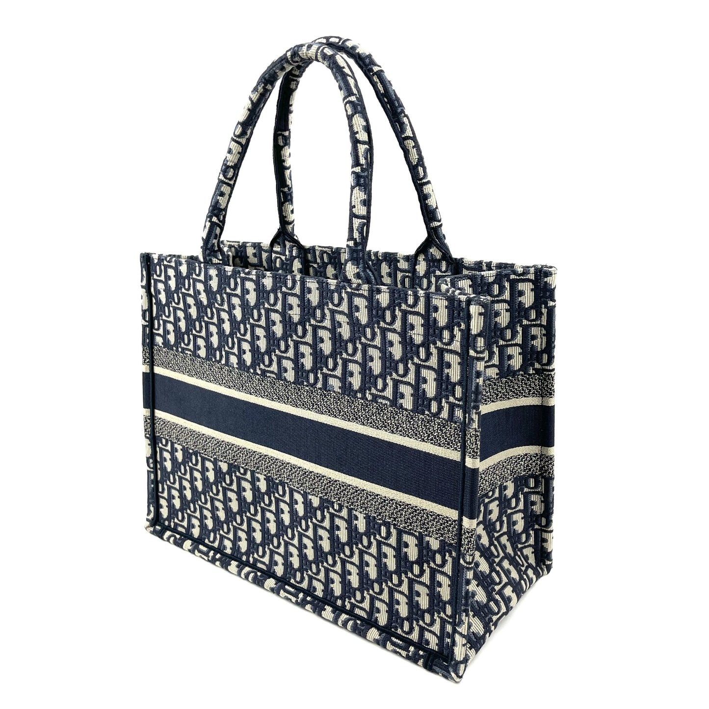 Christian Dior Small Book Tote Oblique Canvas Black/White